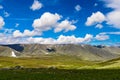 Mountain range in the subpolar urals on a summer day