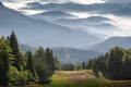 Mountain range from the top of the mountain Jahorina