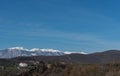 Molise, Mainarde, winter panorama. The Mainarde mountain range extends along the border between Molise and Lazio, with prevalence