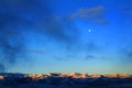 Mountain Range Winter Moonlight Full Moon