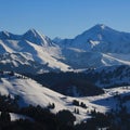 Mountain ranges of the Bernese Oberland in winter. Wildstrubel and other high mountains