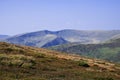 Mountain ranges of Carpathian mountains divided by longitudinal depressions