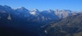 Mountain ranges at the End of the Lauterbrunnen valley Royalty Free Stock Photo