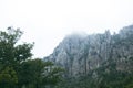 Mountain ranges under the clouds Royalty Free Stock Photo