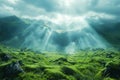mountain ray of light, AI generated Royalty Free Stock Photo