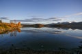 Mountain reflected in cold water of Balsfjord, Norway Royalty Free Stock Photo