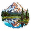 Mount Rainier Water Reed Sticker - Realistic And Detailed Die Cut Design