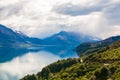 Mountain & reflection lake from view point on the way to Glenorchy , New Zealand Royalty Free Stock Photo