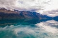 Mountain & reflection lake view point on the way to Glenorchy, South island of New Zealand Royalty Free Stock Photo