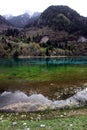 Mountain and reflection in rainbow lake