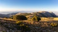 View from Mount Morron in the Murcia region looking north at sunset. Royalty Free Stock Photo