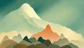 Mountain relief layered flat illustration. Abstract mountain illustration. Mountain landscape. Digital illustration Royalty Free Stock Photo