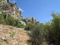 On the mountain remains of the castle of the Crusaders, the 13th century. Northern Cyprus.