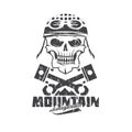 Mountain renegades vintage grunge print skull, pistons moun
