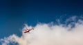 Mountain Rescue helicopter TOPR - Tatrzanskie Ochotnicze Pogotowie Ratownicze during emergency callout in Tatra Mountains in Royalty Free Stock Photo