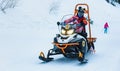 Mountain rescue medical snowmobile