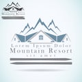 Mountain resort vector logo design template. rooftop icon. Realty construction architecture symbol