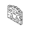 mountain retreat taoism isometric icon vector illustration