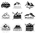 Mountain retro logo and illustration.