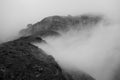 Mountain ridge covered in clouds Royalty Free Stock Photo