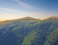 Mountain ridge covered by a green forest Royalty Free Stock Photo