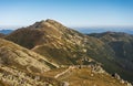 Mountain Ridge with Hiking Trail Royalty Free Stock Photo