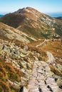 Mountain Ridge with Hiking Trail Royalty Free Stock Photo