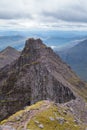 Mountain ridge leading to An Teallach Munros in Scottish Highlands