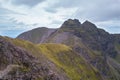 Mountain ridge leading to An Teallach Munros in Scottish Highlands