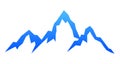 Mountain ridge with three peaks - vector