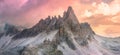 Mountain ridge view of Tre Cime di Lavaredo, South Tirol, Dolomites Italien Alps