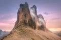 Mountain ridge view of Tre Cime di Lavaredo, South Tirol, Dolomites Italien Alps Royalty Free Stock Photo