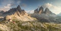 Mountain ridge view of Tre Cime di Lavaredo, South Tirol, Dolomites Italien Alps Royalty Free Stock Photo