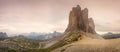 Mountain ridge view of Tre Cime di Lavaredo, South Tirol, Dolomites Italien Alps Royalty Free Stock Photo