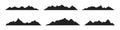 Mountain ridges peak silhouettes flat style design vector illustration set isolated on white background. Royalty Free Stock Photo