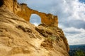 Mountain Ring in Kislovodsk, Stavropol Krai, Russia. Landscape with stone window shape