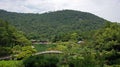 Mountain and Ritsurin Koen Garden Takamatsu Japan Royalty Free Stock Photo