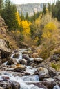 The mountain river in the autumn. Rough river in the mountains of Almaty, Kazakhstan Royalty Free Stock Photo