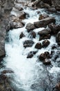 Mountain river, beautiful mountain shoal water. Water rapids. Mountain river, forest green rapid waterfall Royalty Free Stock Photo