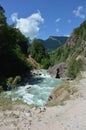 Mountain river Caucasus trekking in the Caucasus Royalty Free Stock Photo