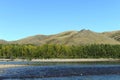 Mountain river Charysh in Western Siberia. Russia