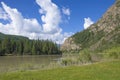 Mountain river Chuya among the Altai mountains in Russia landscape