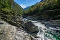 Mountain river with clear water and big stones Royalty Free Stock Photo