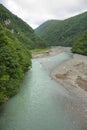 Mountain river cloudy landscape