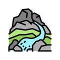 mountain river color icon vector illustration