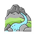 mountain river color icon vector illustration