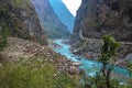Mountain river in a deep gorge in the Himalayas. Royalty Free Stock Photo