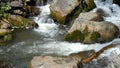 Mountain river. Fast stream moving among rocks. Royalty Free Stock Photo