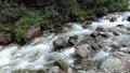Mountain river. Fast stream moving among rocks. Royalty Free Stock Photo