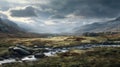 Dreamy Tundra In The Hindu Yorkshire Dales - Photorealistic Landscape Painting